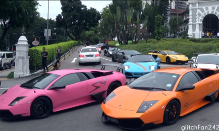 Lambo’s take over Singapore streets