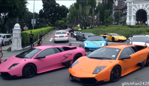 Lambo’s take over Singapore streets