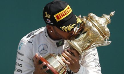 Hamilton’s battles from bad start, through late rain to win British GP