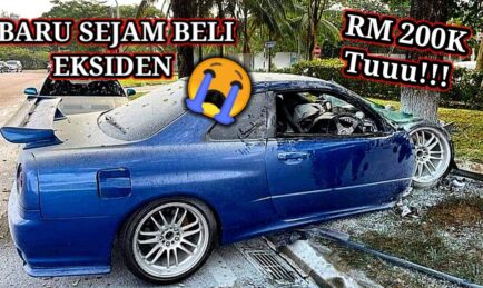 Baru Sejam Beli, Kereta Nissan Skyline GT-R R34 Hancur Dipandu ‘Runner’