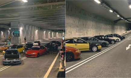 Geng Honda Civic Buat Hal Susun Kereta Dalam Terowong