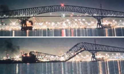 Baltimore Bridge Collapses After Being Hit by Singaporean Ship