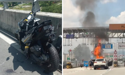 Mercedes In Hit & Run Case Receives Instant Karma As His GLC Coupé Catches Fire